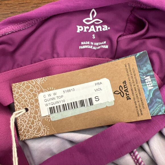 NWT Women's Sz Small Prana Quinn Veeda Top Tank Blue Purple Shelf Bra Strappy - Picture 7 of 8
